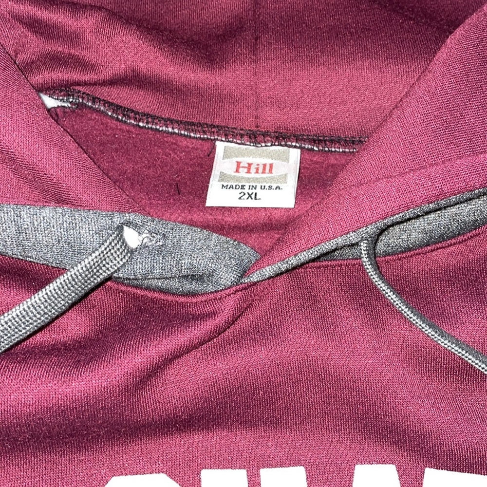 Yachats Oregon 2 toned (Maroon/Grey) Pocketed Hoodie Size XXL - Picture 3 of 4